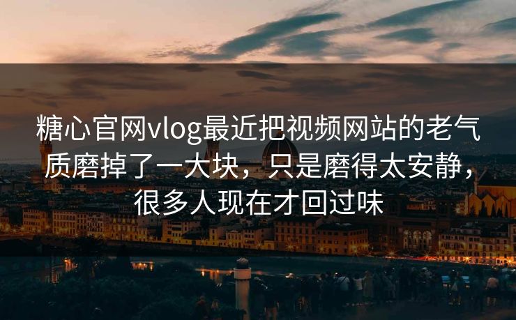糖心官网vlog最近把视频网站的老气质磨掉了一大块，只是磨得太安静，很多人现在才回过味