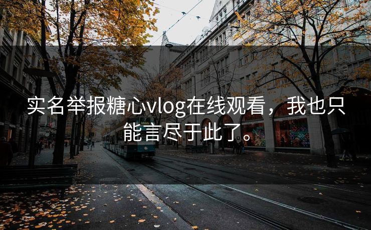 实名举报糖心vlog在线观看，我也只能言尽于此了。