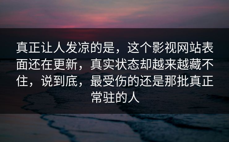 真正让人发凉的是，这个影视网站表面还在更新，真实状态却越来越藏不住，说到底，最受伤的还是那批真正常驻的人